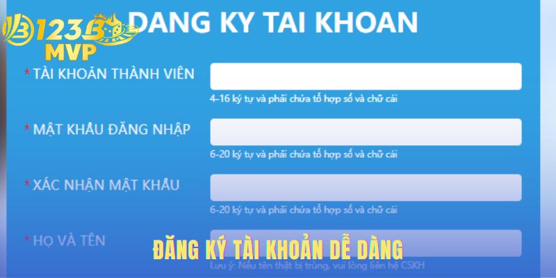 Hướng dẫn đăng ký 123B trình bày 3 bước an toàn và nhanh chóng.